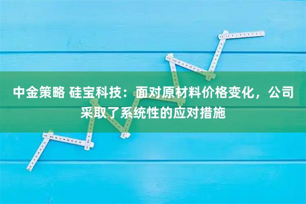 中金策略 硅宝科技：面对原材料价格变化，公司采取了系统性的应对措施